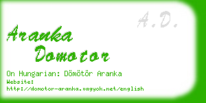 aranka domotor business card