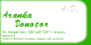 aranka domotor business card